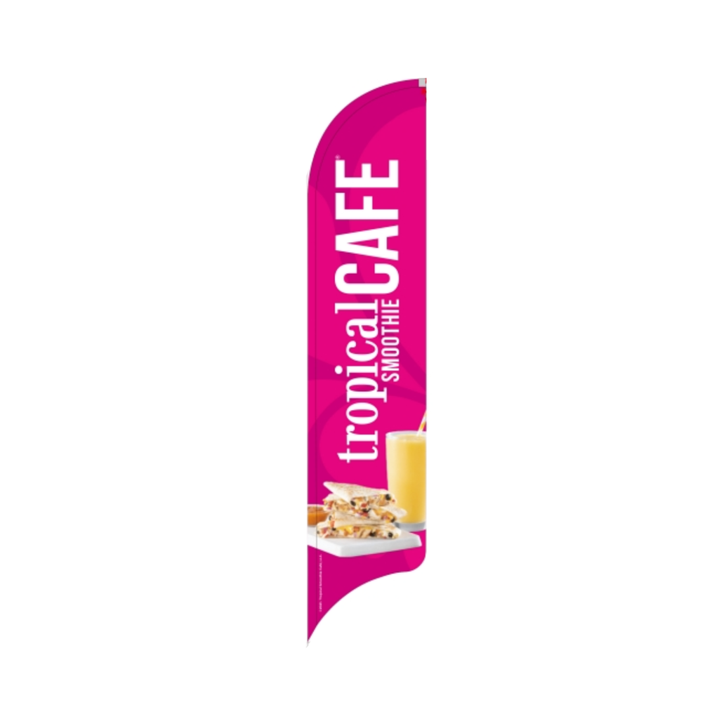15' Tropical Smoothie Cafe Pink Logo AdverSail Flag (Quesadilla image)