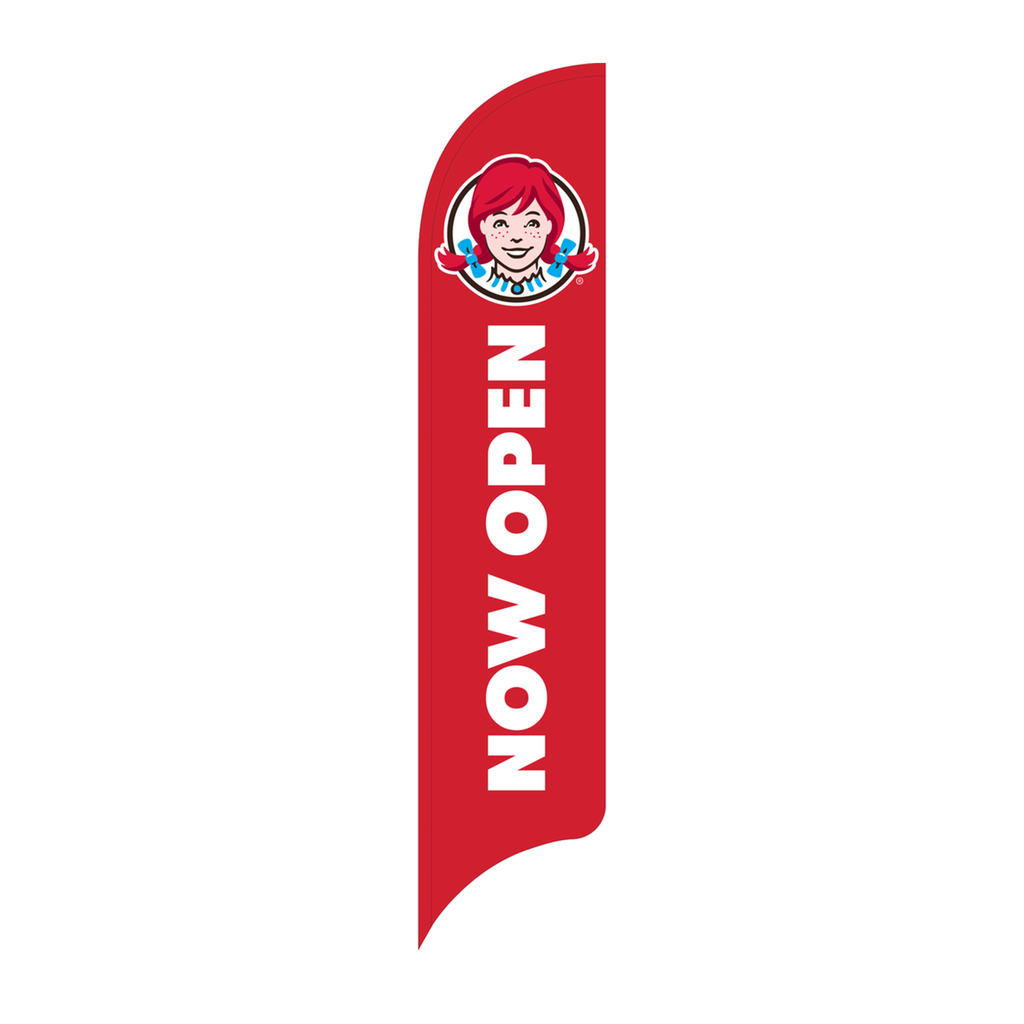 15' Wendy's Red Now Open AdverSail Flag