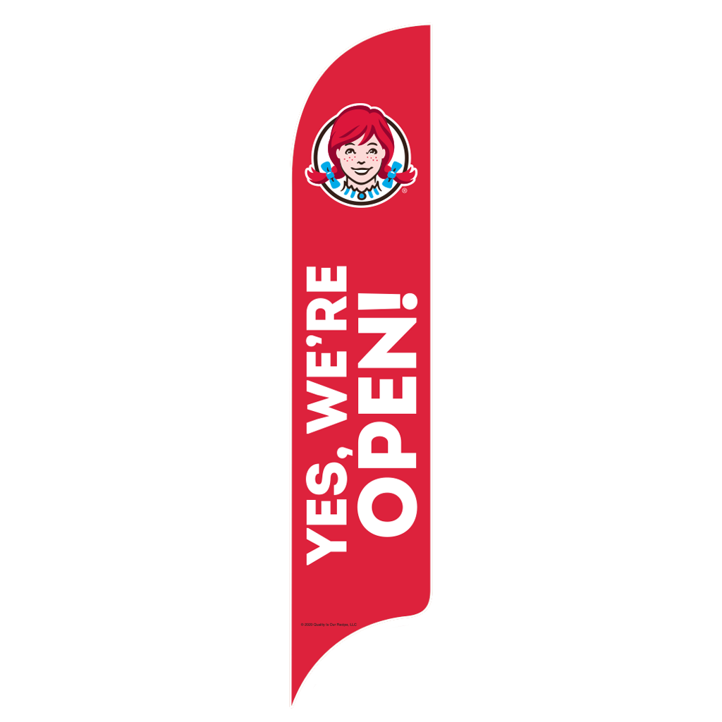 15' Wendy's Red "Yes, We're Open!" AdverSail Flag