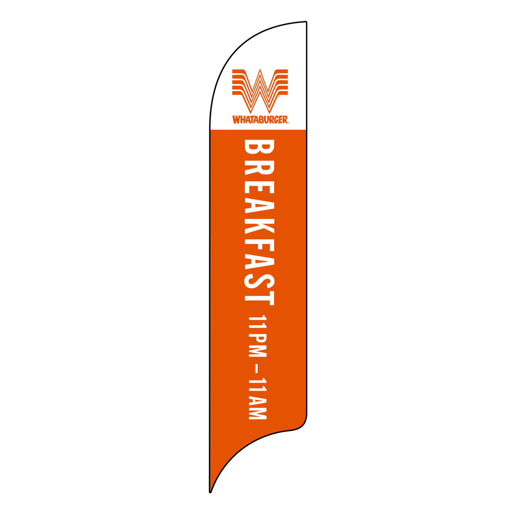 15' Whataburger Orange Breakfast 11Pm To 11Am orange AdverSail Flag