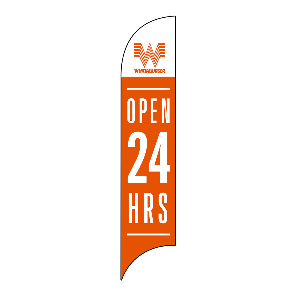 15' Whataburger Open 24 Hours orange AdverSail Flag