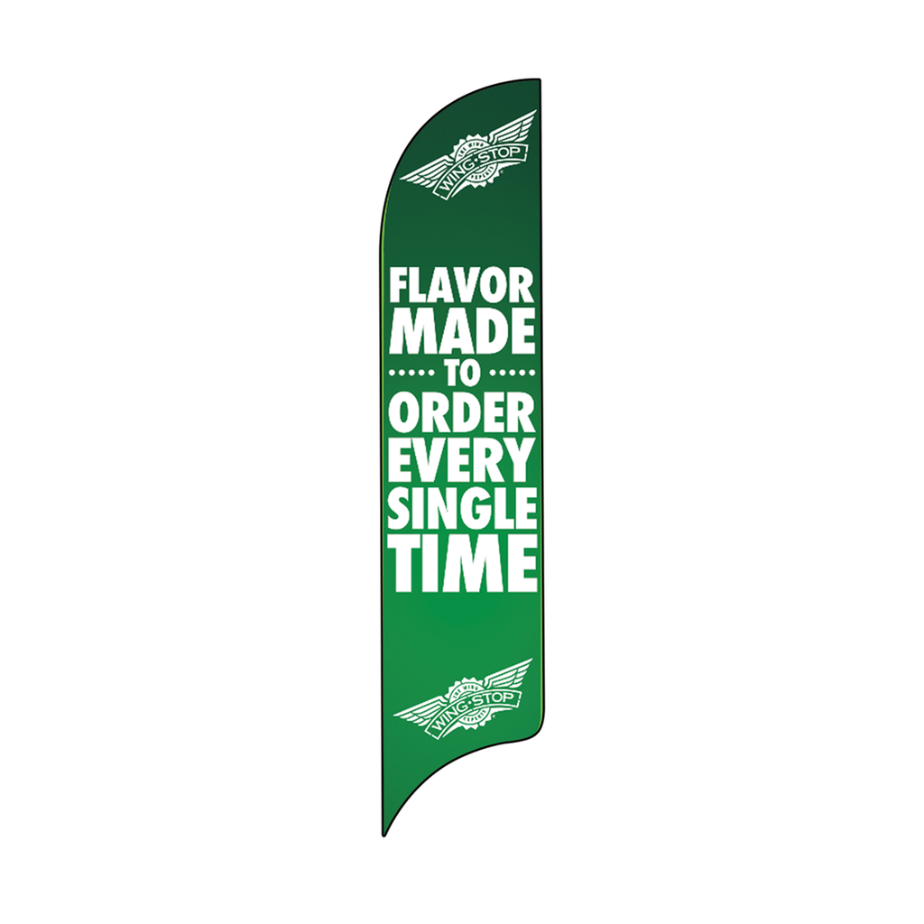 15' Wingstop Green Flavor Made To Order Every Single Time AdverSail Flag (centered text, 2023 art)