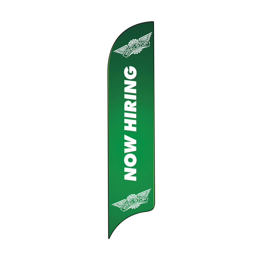 15' Wingstop Green Now Hiring AdverSail Flag (2023 art)