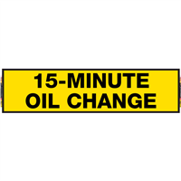 2' x 8' FullSpeed Automotive Yellow 15 Minute Oil Change Mesh Bay Banner (single-sided)
