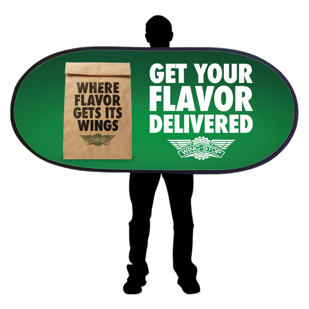 3' X 6' Wingstop Green Get Your Flavor Delivered Shaker Sign (2023 art)