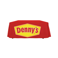 6' Denny's Red Logo Tablecloth (draped)