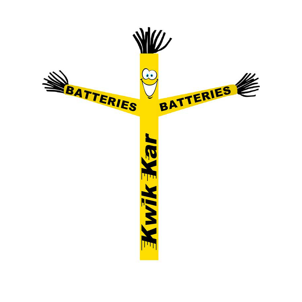 18' FullSpeed Automotive Kwik Kar Yellow Batteries Tube Dancer Fabric Only (with face & arms)