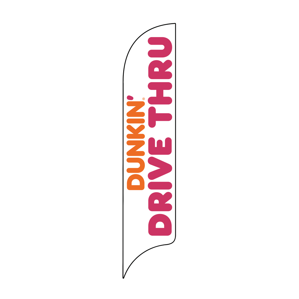15' Dunkin' Donuts White Drive Thru AdverSail Flag