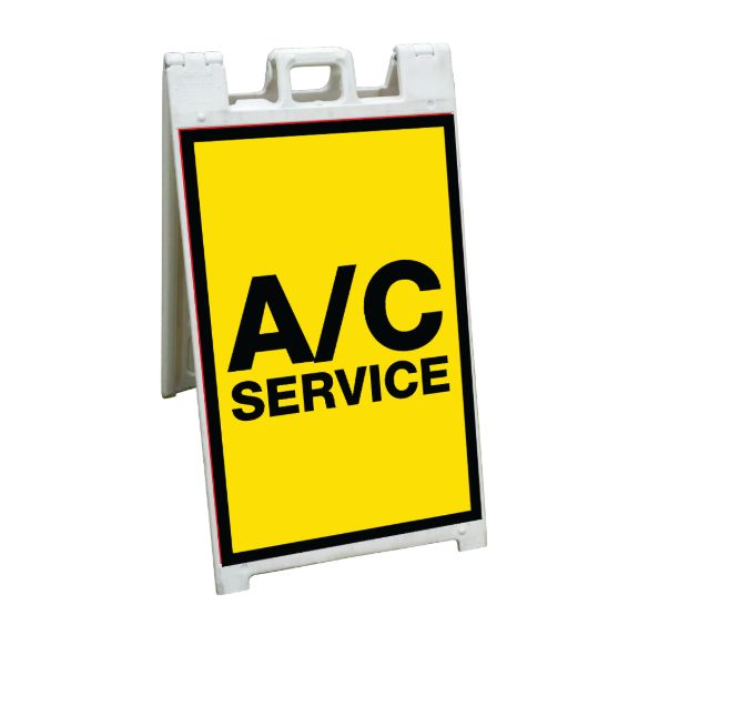 24" X 36" FullSpeed Yellow A/C Service Coroplast A-Frame Insert