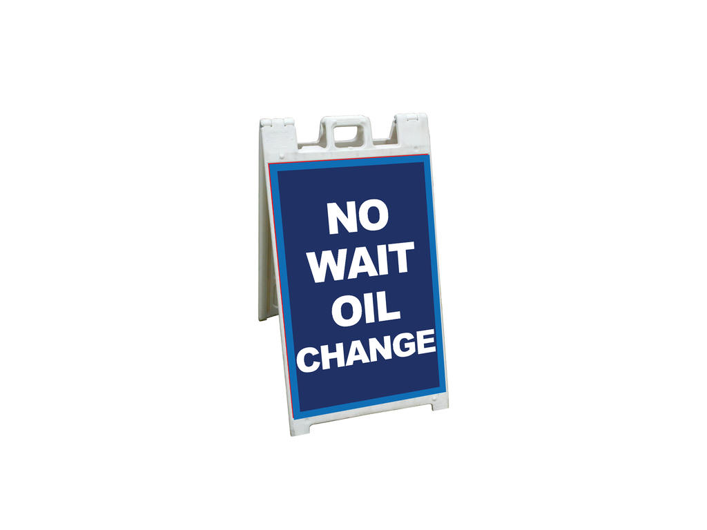 24" X 36" FullSpeed Blue No Wait Oil Change Coroplast A-Frame Insert