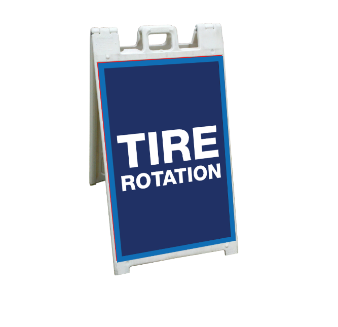 24" X 36" FullSpeed Blue Tire Rotation Coroplast A-Frame Insert