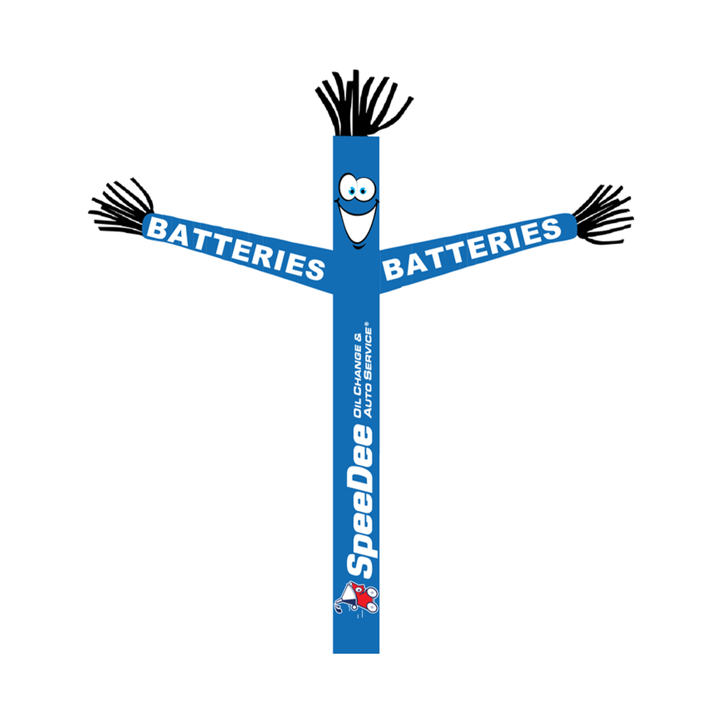 18' FullSpeed Automotive SpeeDee Oil Change Blue Batteries Tube Dancer Fabric Only (with face & arms)