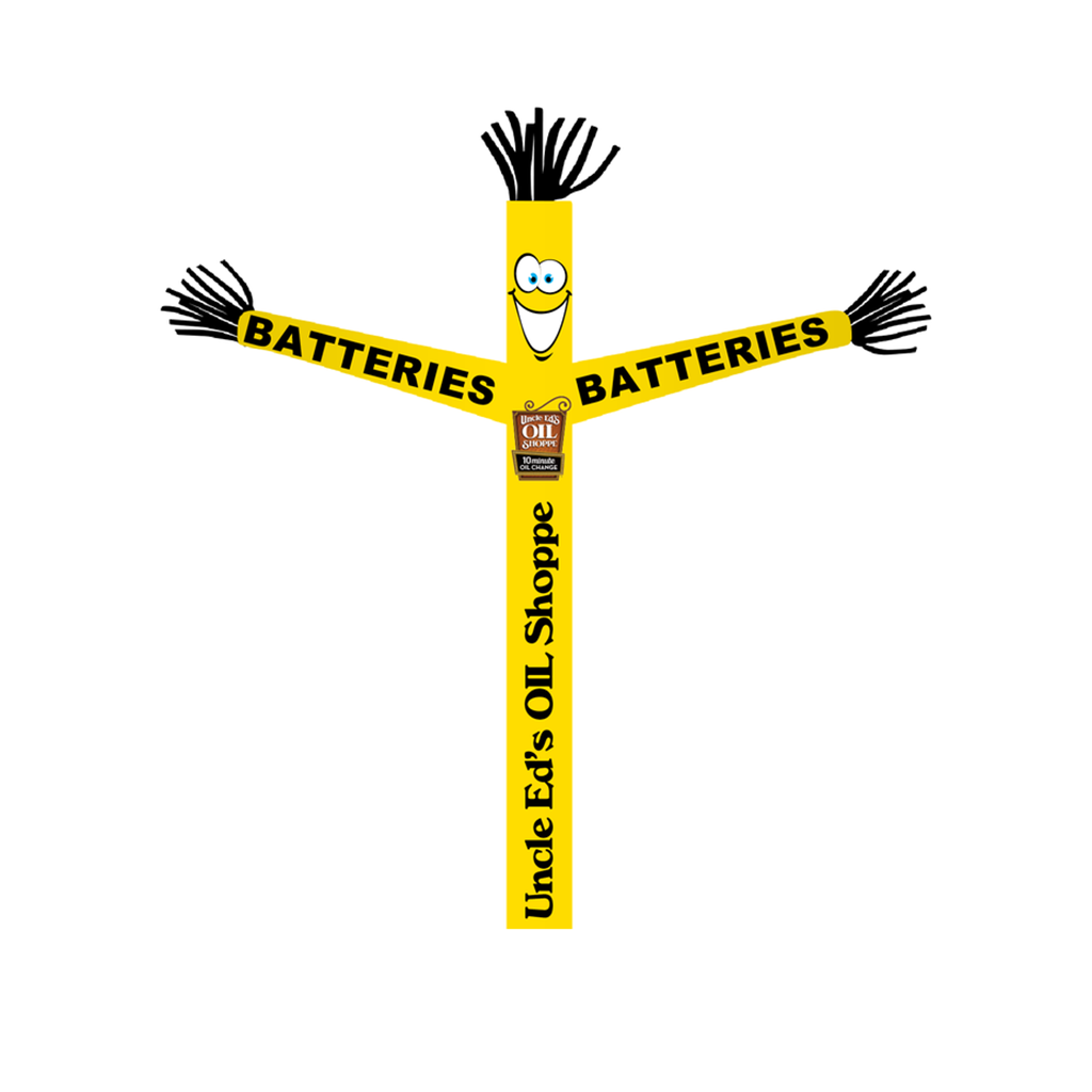 18' FullSpeed Automotive Uncle Ed's Oil Shoppe Yellow Batteries Tube Dancer Fabric Only (with face & arms)