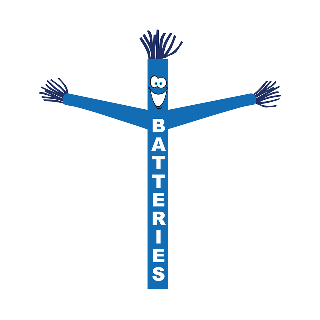 18' FullSpeed Automotive Blue Batteries Tube Dancer Fabric Only (with arms & face)
