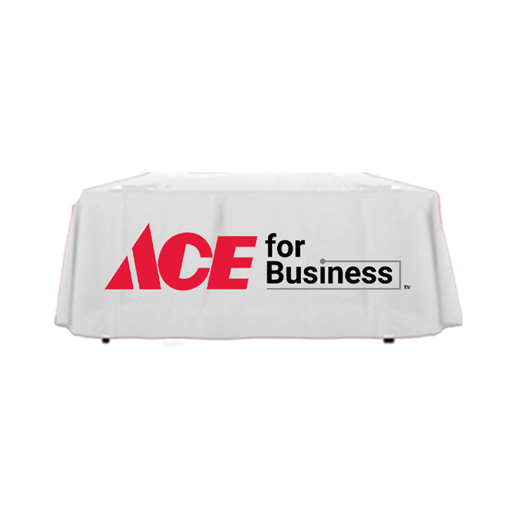 6' Ace Hardware White Ace For Business Tablecloth