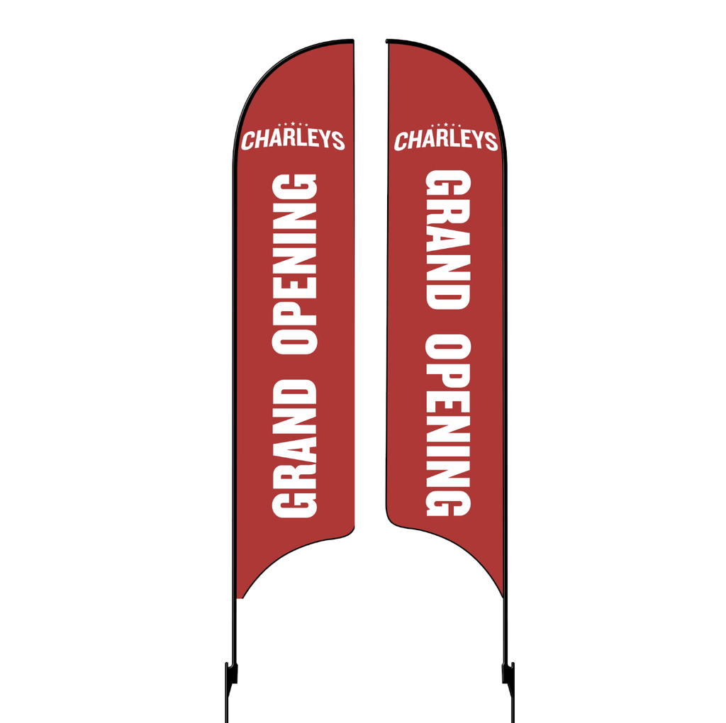 Kit for 15' Charleys Philly Steaks Red Grand Opening Double Sided AdverSail Flag