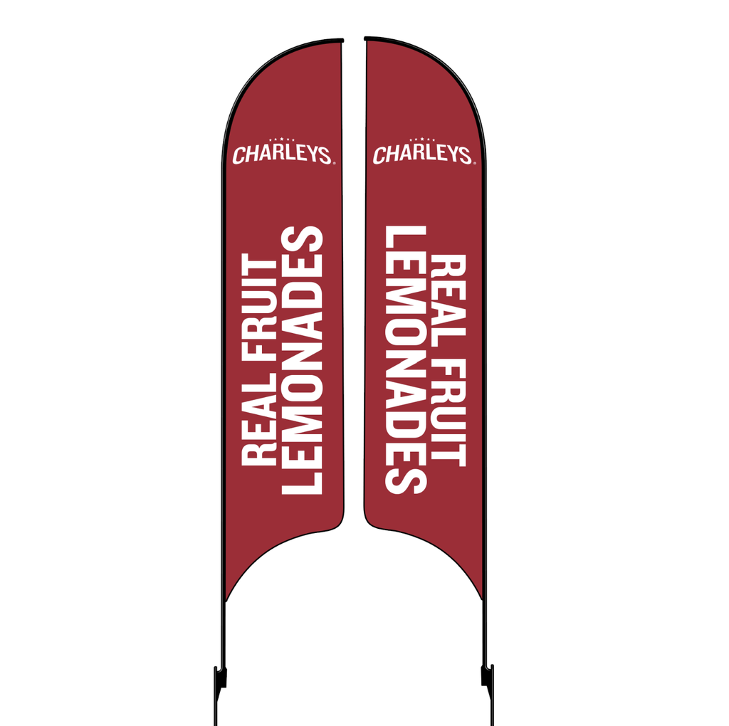 Kit for 15' Charleys Philly Steaks Red "Real Fruit Lemonade" Double Sided AdverSail Flag