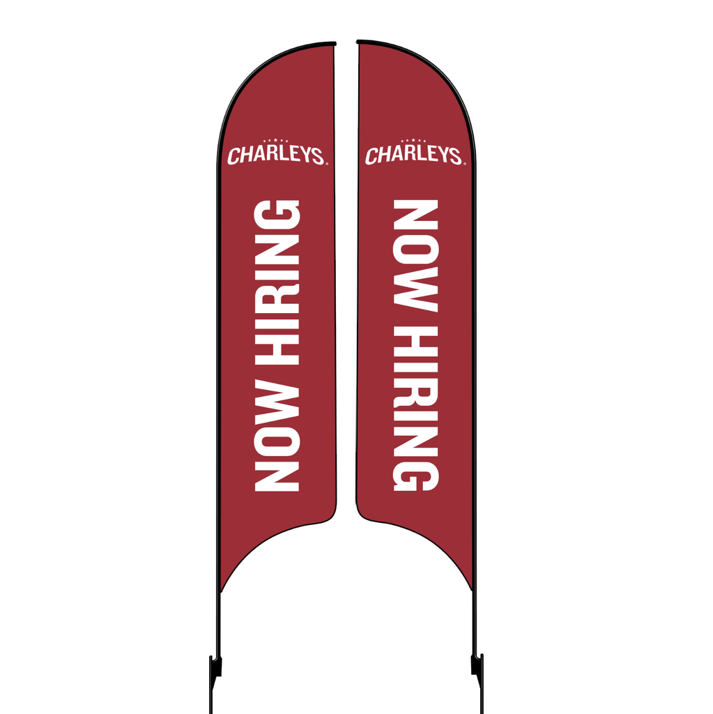 Kit for 15' Charleys Philly Steaks Red Now Hiring Double Sided AdverSail Flag