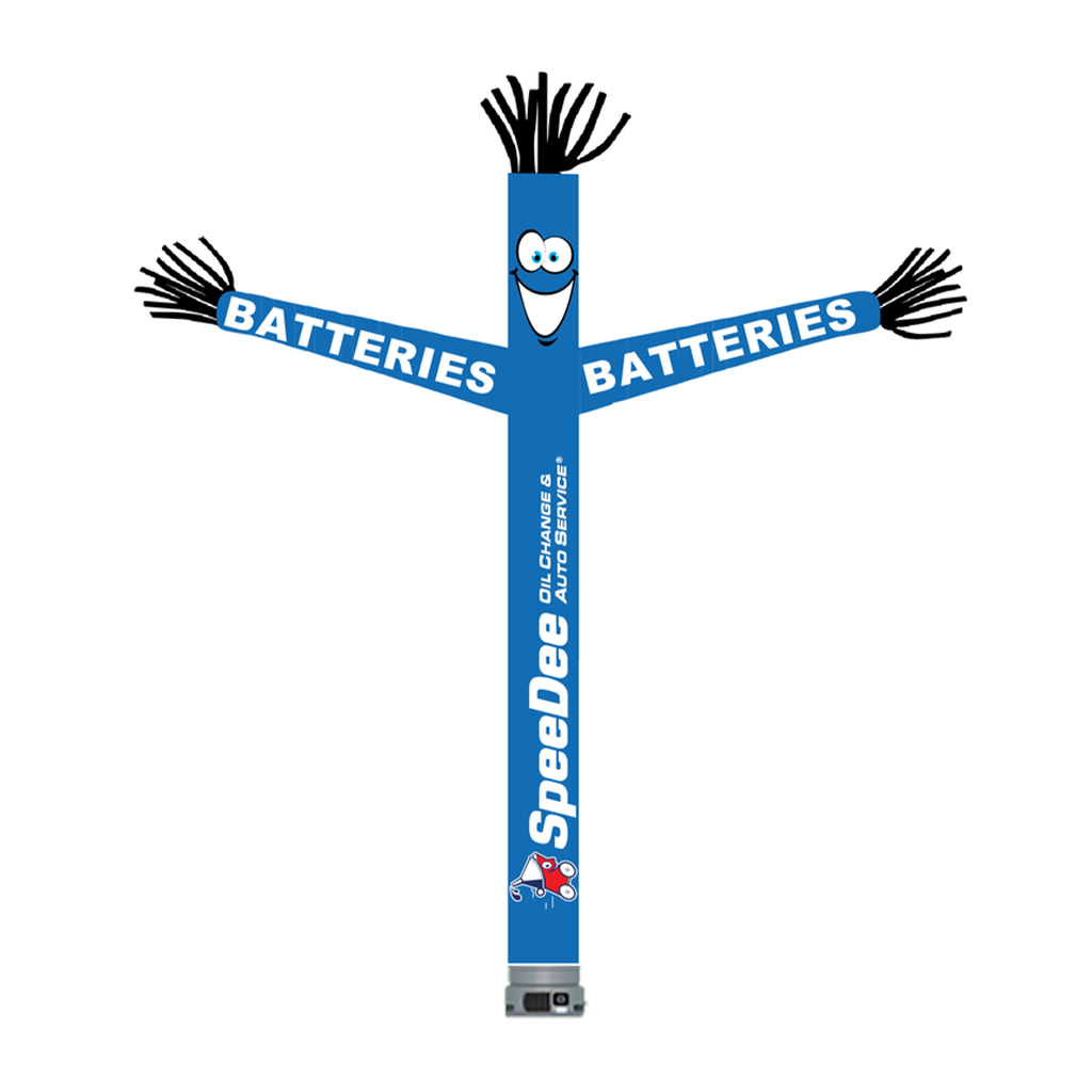 Kit for 18' FullSpeed Automotive SpeeDee Oil Change Blue Batteries Tube Dancer (with face & arms)