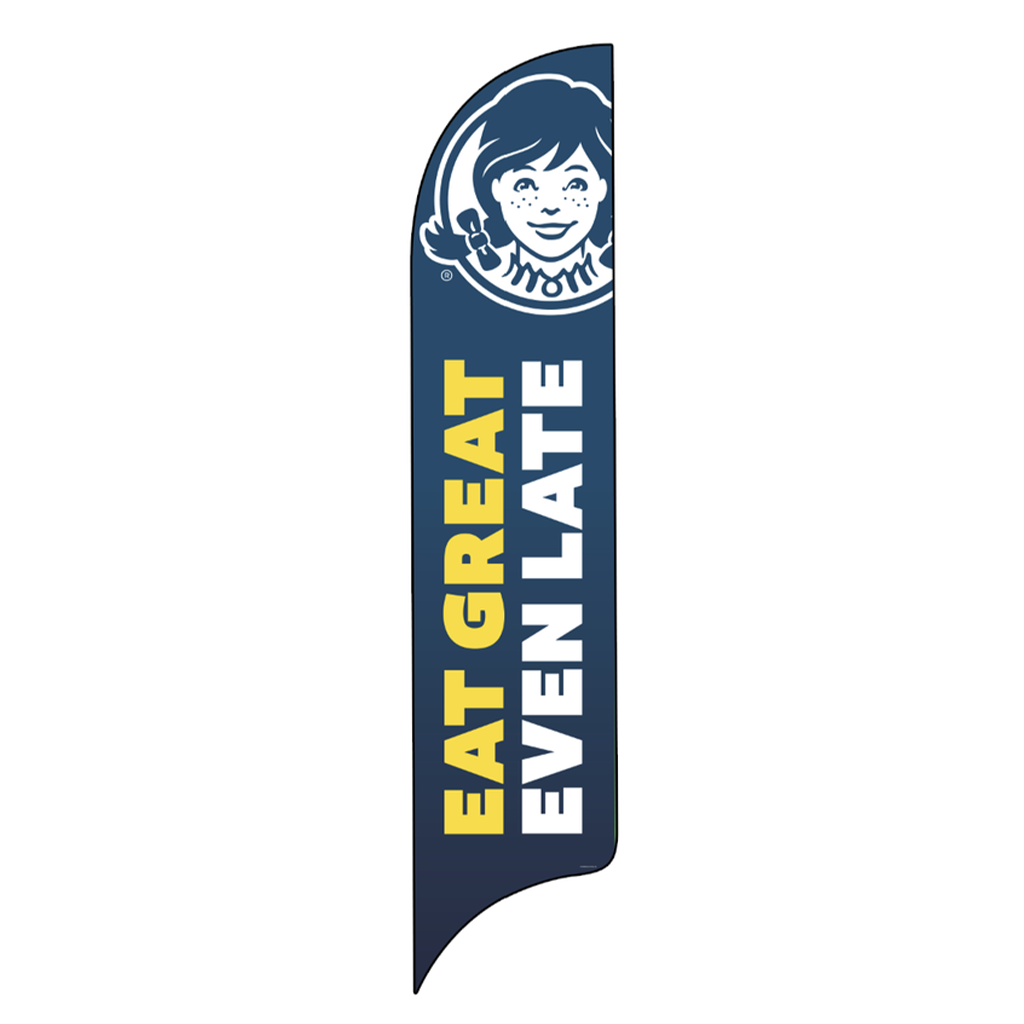 15' Wendy's Blue Eat Great Even Late AdverSail Flag (2026 art)