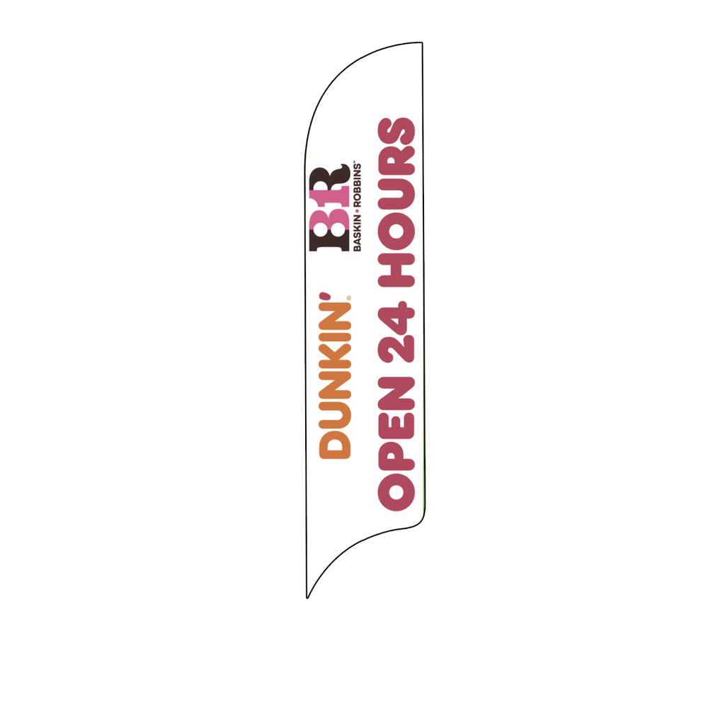 15' Dunkin' Donuts Baskin Robbins White Open 24 Hours AdverSail Flag