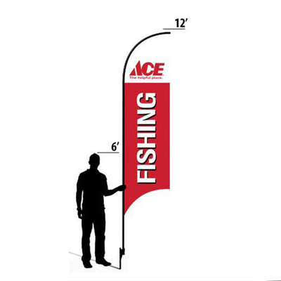 12' Ace Hardware Red Fishing AdverSail Flag