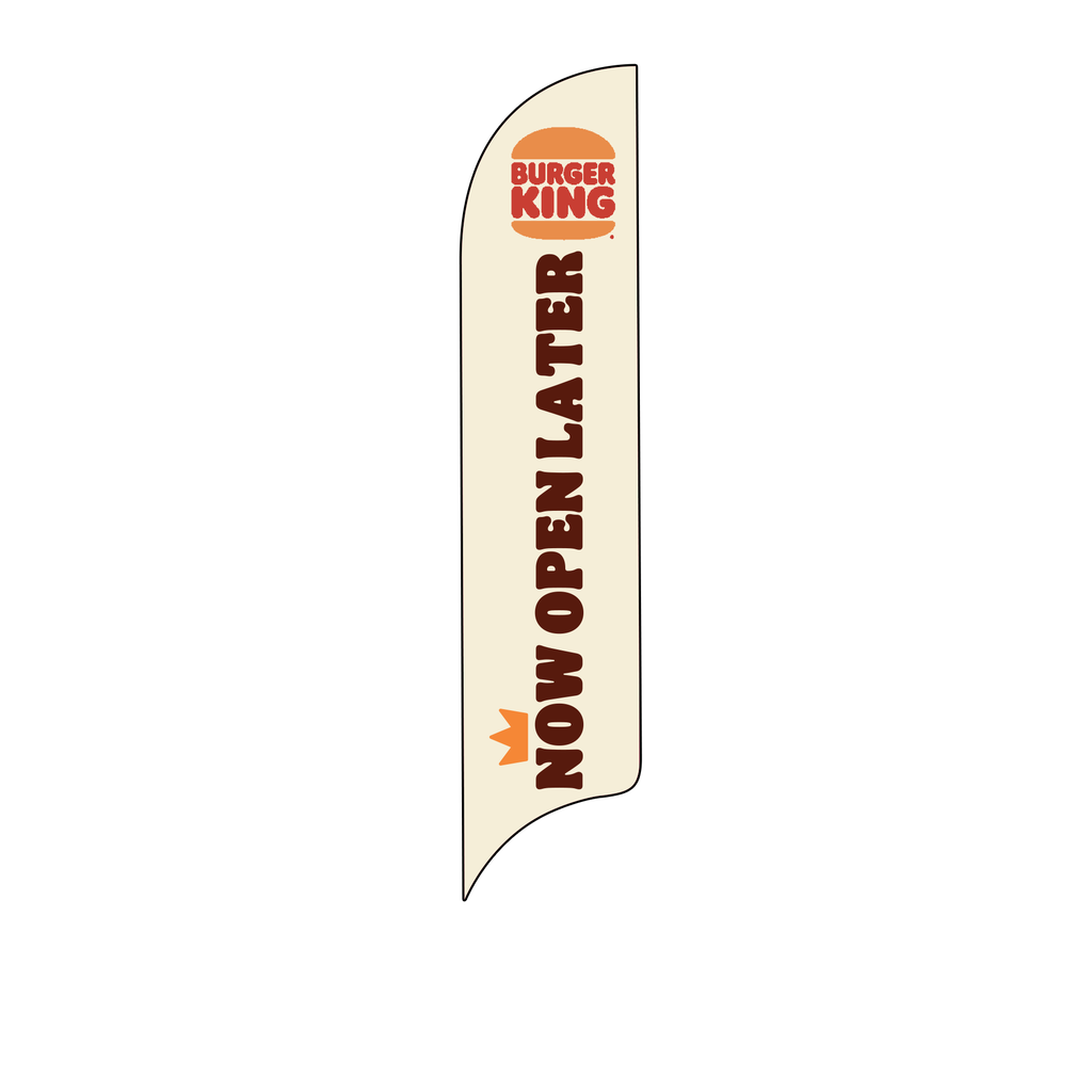 15' Burger King Beige Now Open Later AdverSail Flag