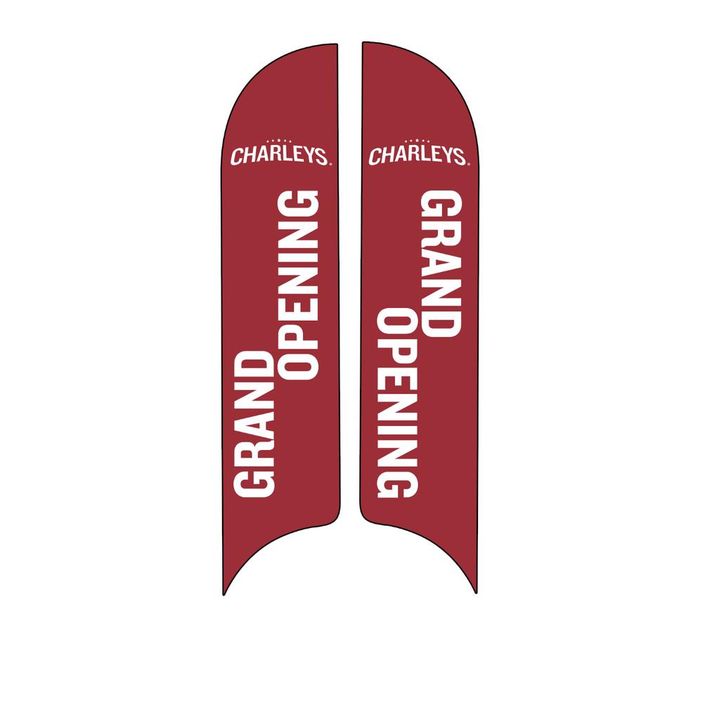 15' Charleys Philly Steaks Red Grand Opening AdverSail Flag  (double sided)