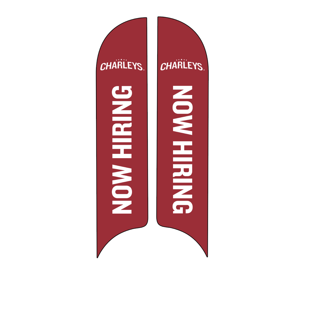 15' Charleys Philly Steaks Red Now Hiring AdverSail Flag  (double sided)