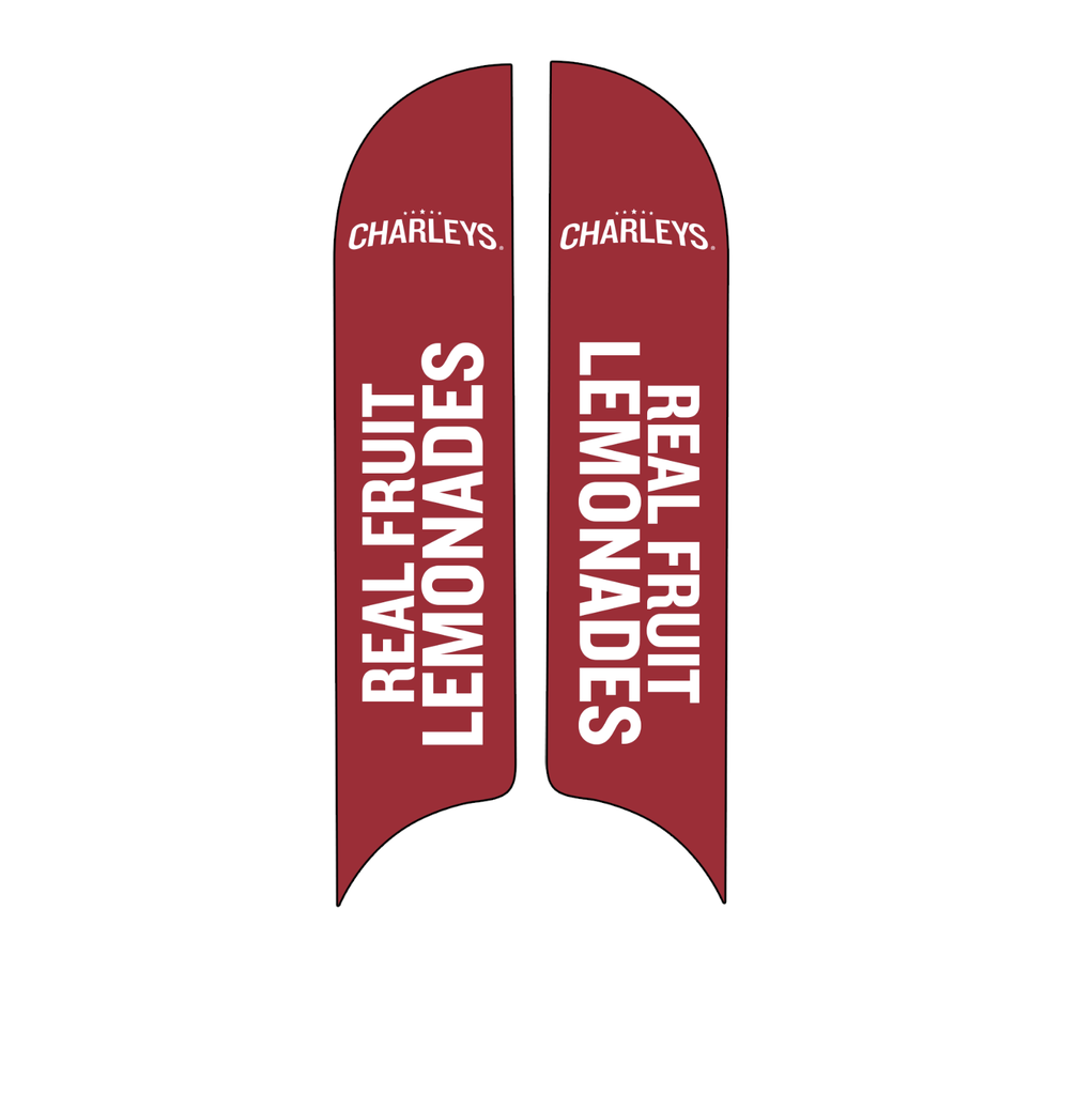 15' Charleys Philly Steaks Red Real Fruit Lemonade AdverSail Flag  (double sided)