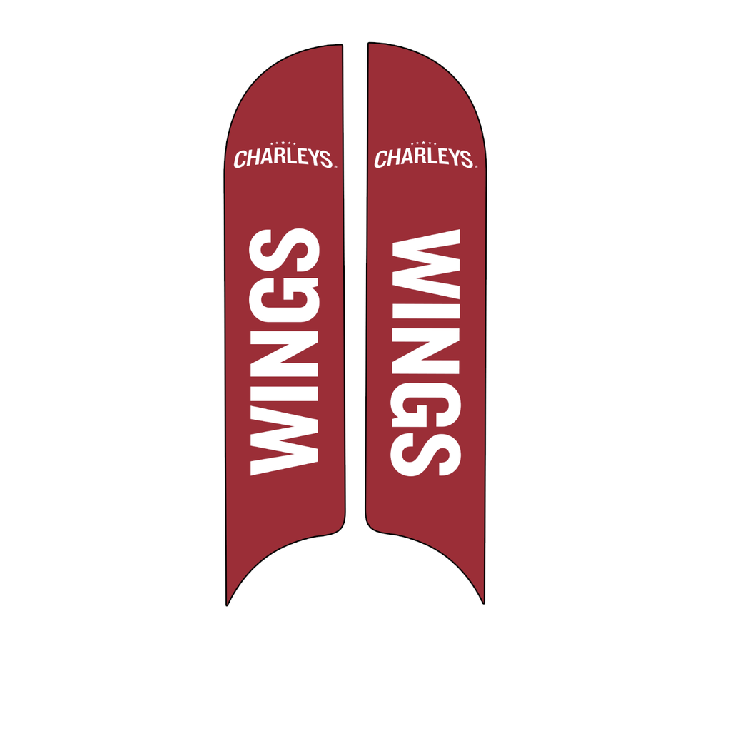 15' Charleys Philly Steaks Red Wings AdverSail Flag  (double sided)