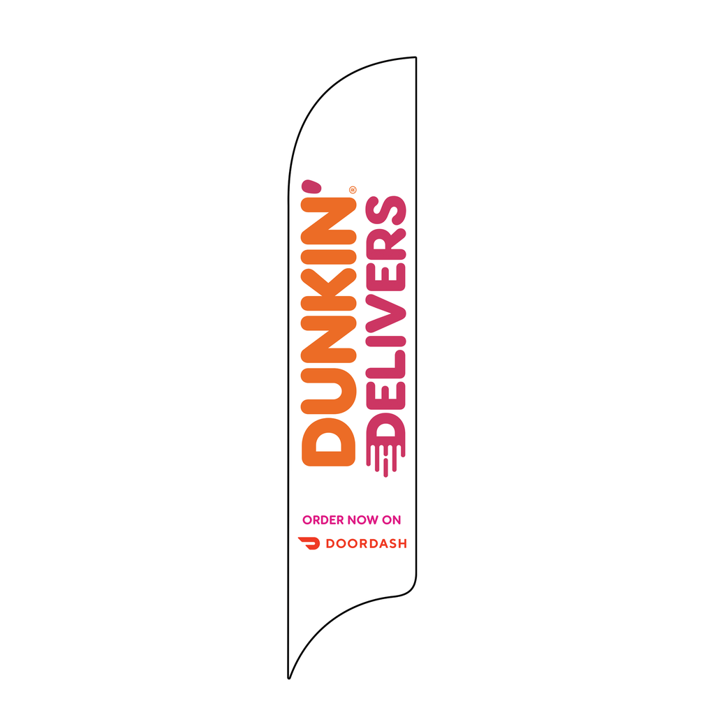 15' Dunkin' Donuts White Delivers DoorDash AdverSail Flag