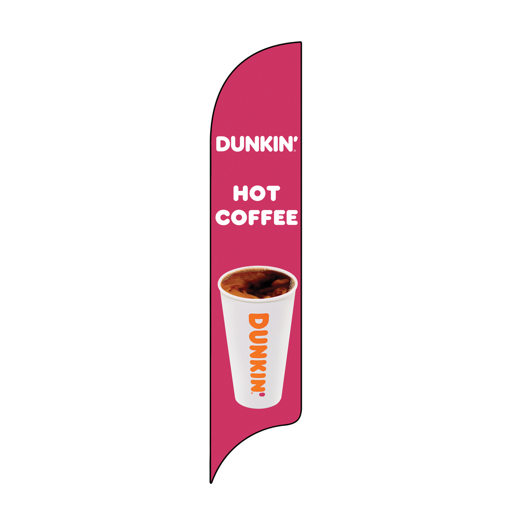 15' Dunkin' Donuts Pink Hot Coffee AdverSail Flag