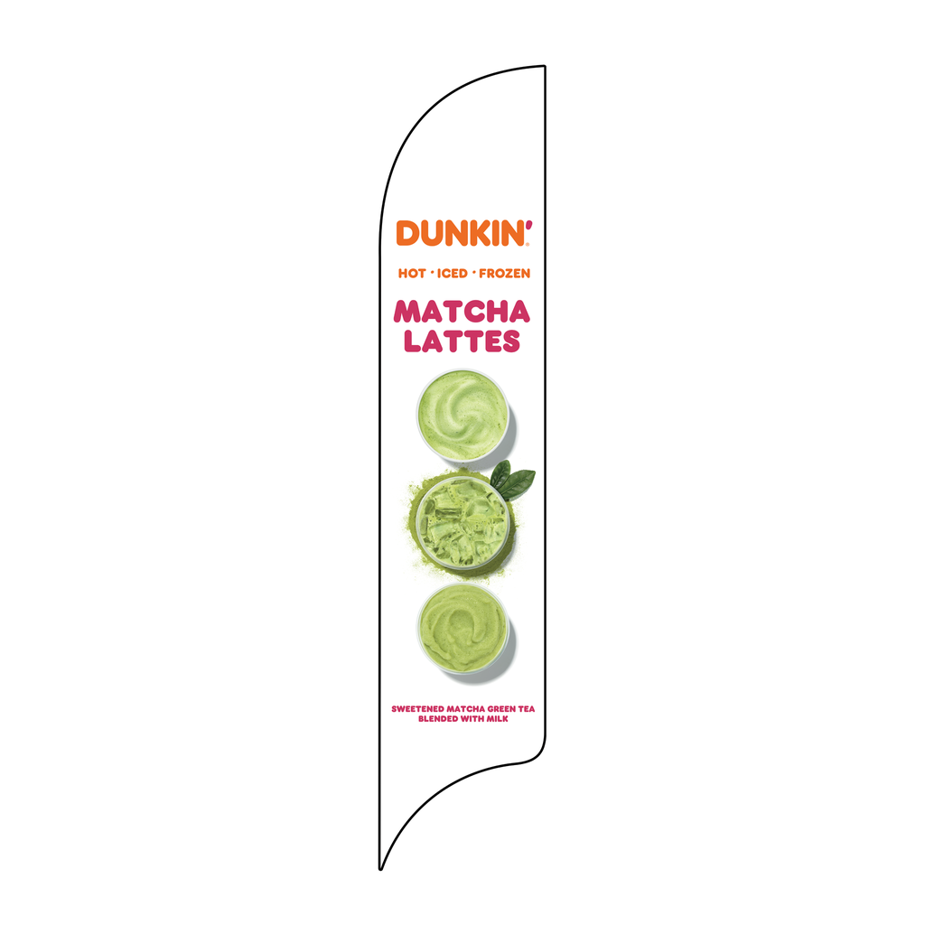 15' Dunkin' Donuts White Matcha Lattes AdverSail Flag 
