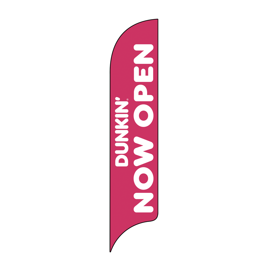 15' Dunkin' Donuts Pink Now Open AdverSail Flag