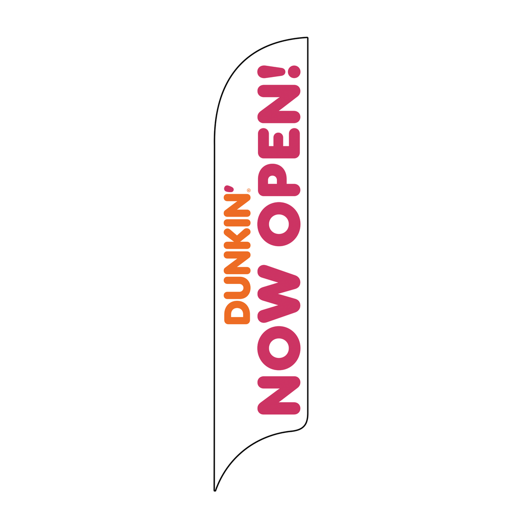 15' Dunkin' Donuts White Now Open AdverSail Flag