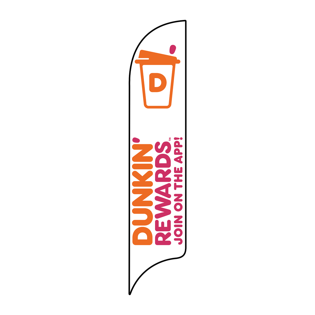 15' Dunkin' Donuts White Rewards AdverSail Flag