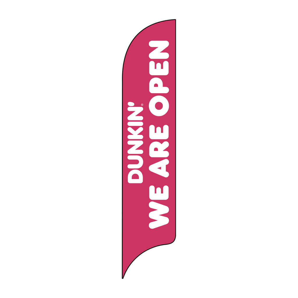 15' Dunkin' Donuts Pink We Are Open AdverSail Flag