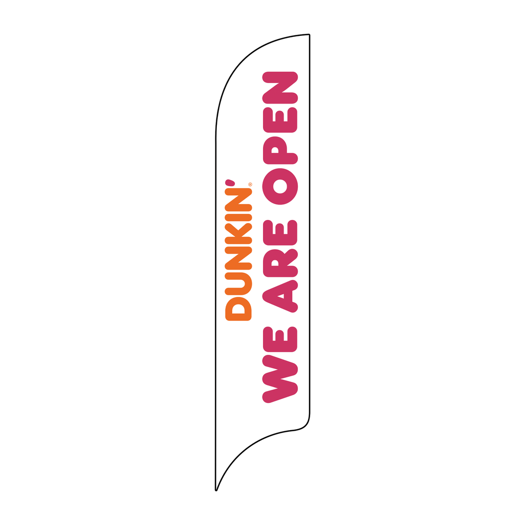 15' Dunkin' Donuts White We Are Open AdverSail Flag